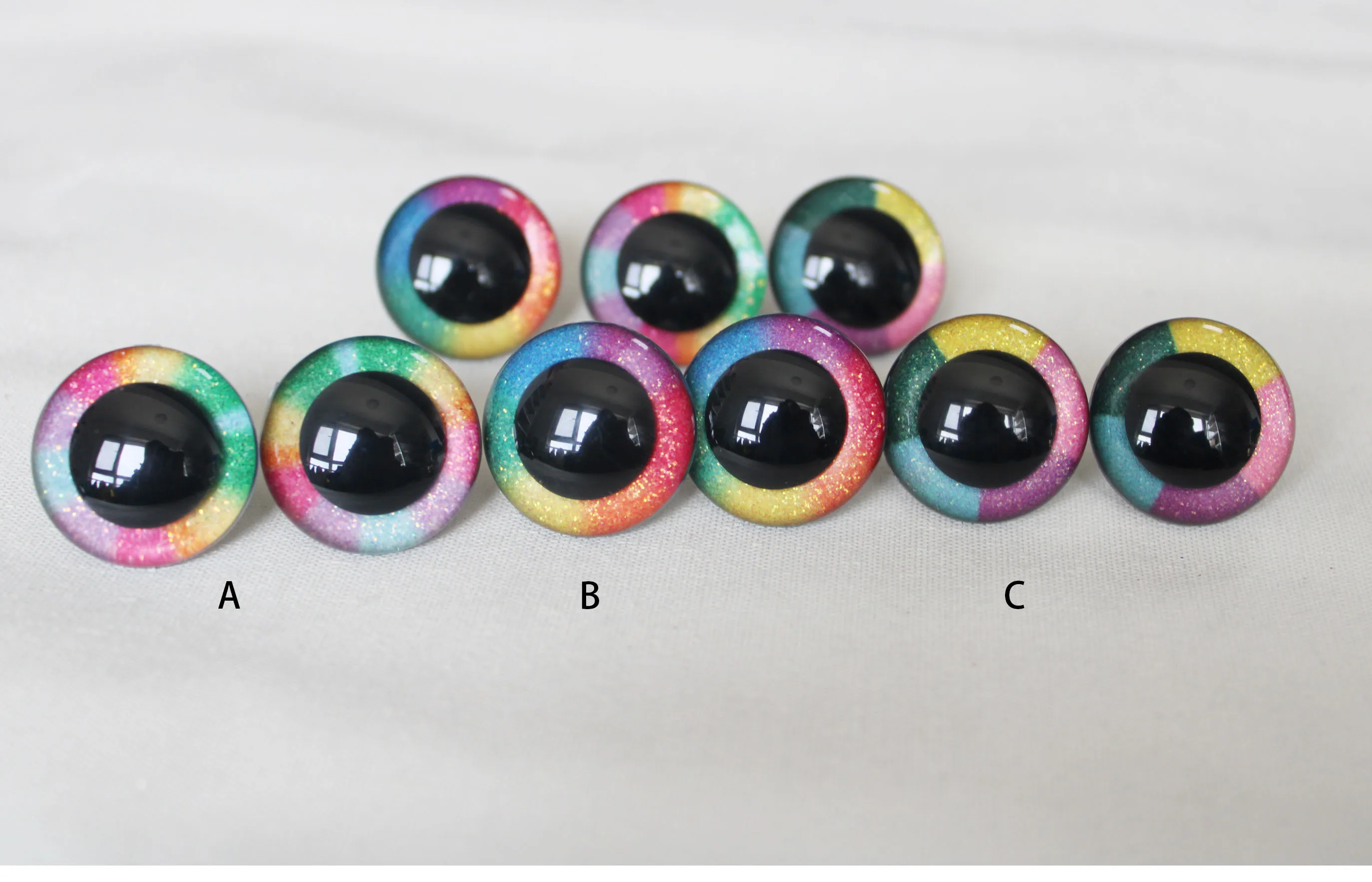 Юбки-пачки радужной расцветки глаза 14 мм-30 мм с блестками Круглый Прозрачные для