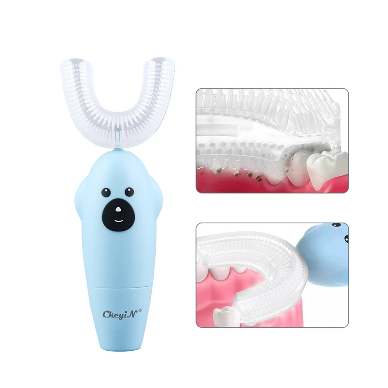 

Electric U-Shape Silicone Toothbrush Ipx5 Waterproof Low-Frequency Vibration For 3-12 Years Old Children Lazy Toothbrush