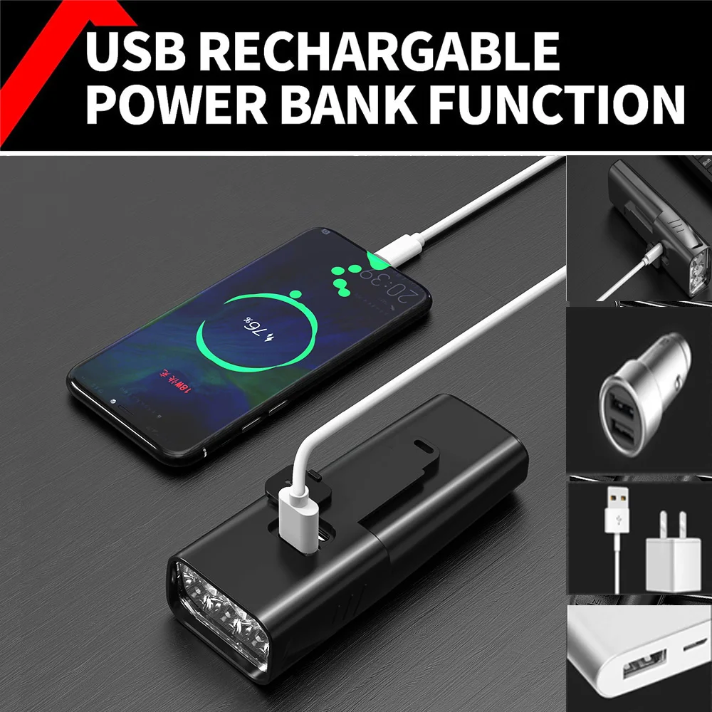 5200mAH Digital Display Bicycle Light USB Charging 3 LED Cycling Lights Front Lamp Headlight Ultralight Flashlight Bike Light