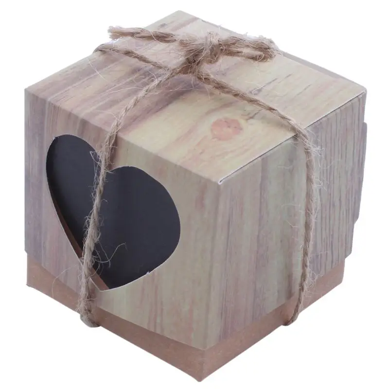 25 шт. коробки для конфет любовь деревенский крафт бонбоньерка с мешковиной джут