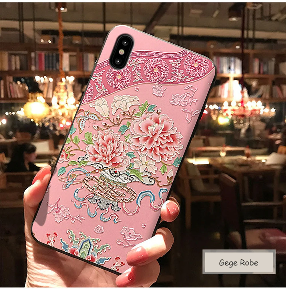 Fashion Robe Phone Case For iPhone 6 6s 7 8 Plus X XS MAX XR Dragon Phoenix Pattern Shockproof Dustproof Retro Back Shell Cover |