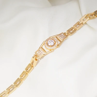 Chain length 18.5cm 24 различных стиля, браслет, звенья цепи, браслеты для женщин и мужчин, кристалл, циркон, позолота, Теннисный Браслет, модное ювелирное изделие - Окраска металла: Chain length 18.5cm