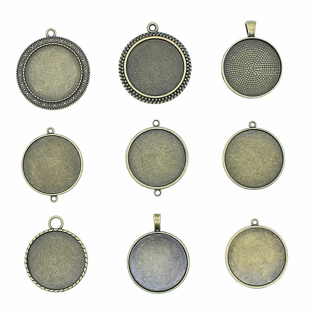 

10pcs Fit 25mm Cabochon Base Setting Antique Bronze Cabochon Setting Base Collection Pendant Jewelry Making