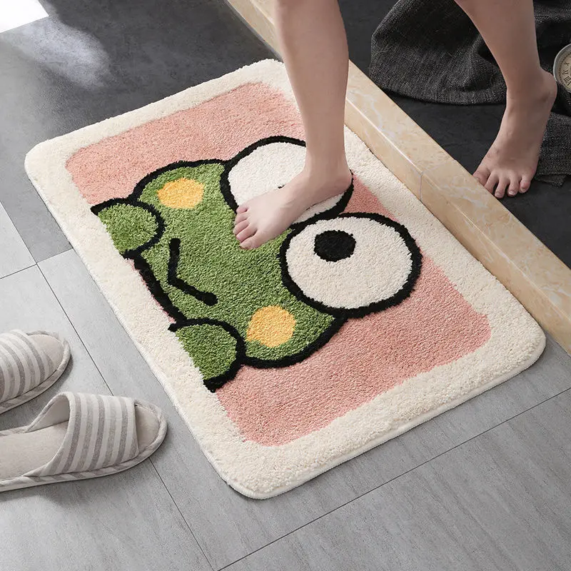 

Bathroom Door Mat Heart-shaped Rug Area Carpet Household Floor Mat Fluffy Rug Bathroom Absorbent Carpet Anime Carpet Pure Color