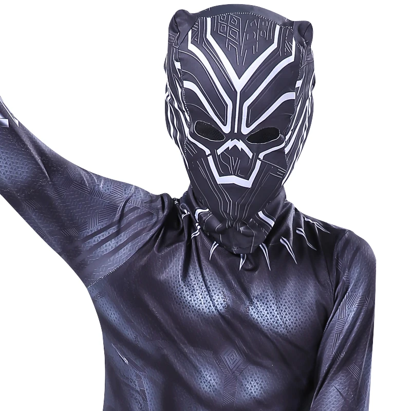 Черный костюм пантера косплей для детей и взрослых маска Аниме Майлз Моралес