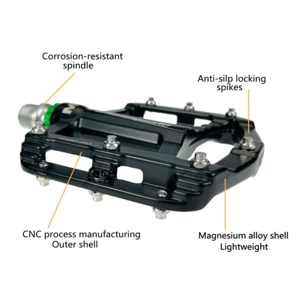 

Bicycle Bike Pedals Magnesium alloy 3 bearing Road bike 104*97*22mm Black