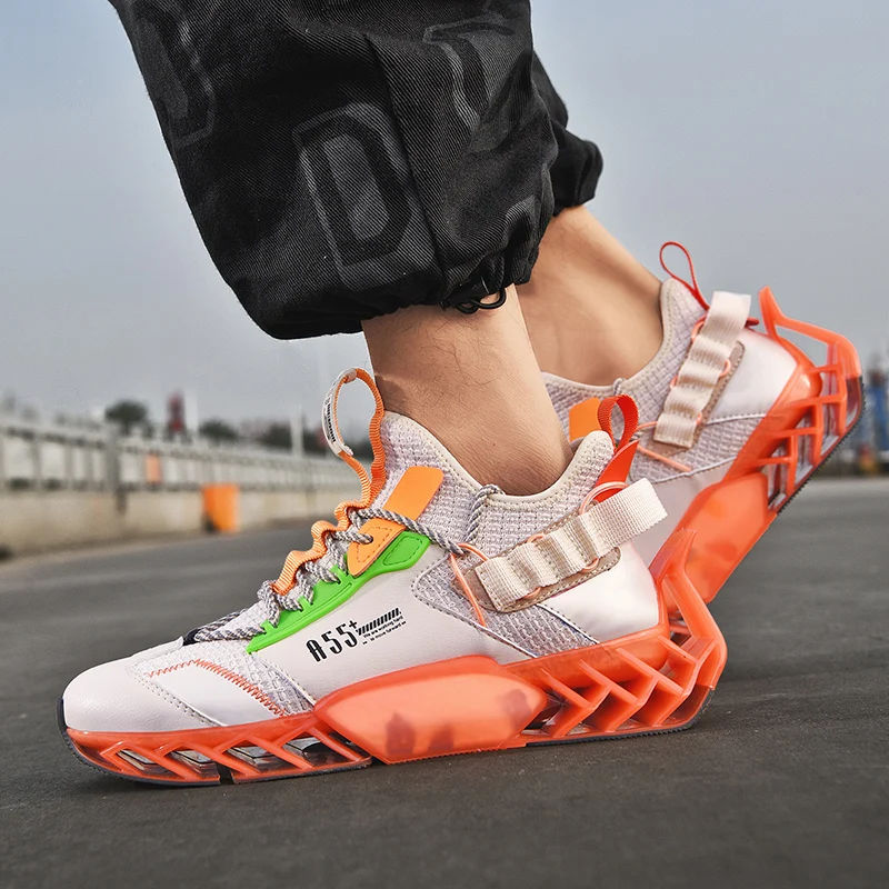 

2021 Mesh Sneakers Men Non-Slip Running Shoes Man Lace Up Sneaker Husband Soft Men's Sports Shoe Outdoor Male Jogging Size 45 46