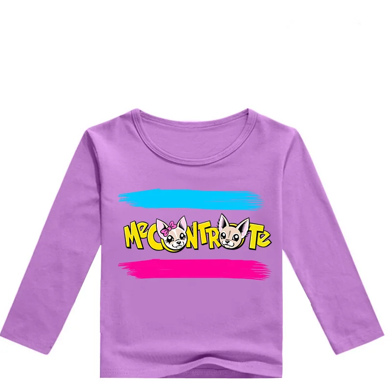 2-13Y ME CONTRO TE T-shirt Kids Fashion Cartoon Pattern Girl Long Sleeve Tops Children Teenagers Boys Clothes Novatx O-neck - Цвет: purple