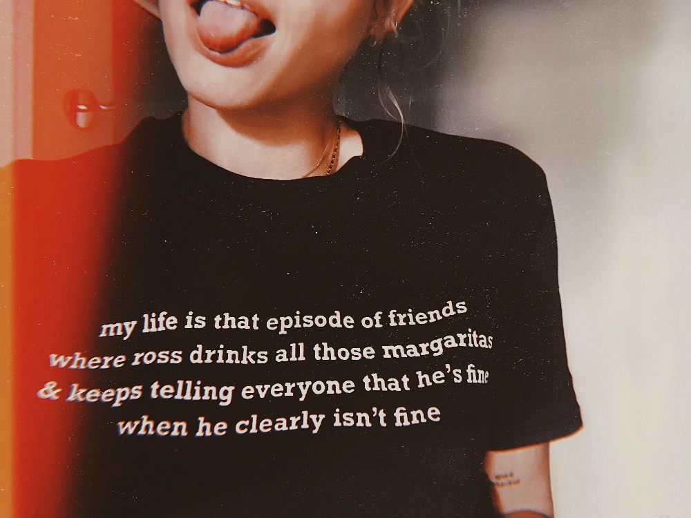 

My life is that episode of friends the ross women fashion pure t shirt young hipster grunge tumblr vintage tees art tops- L343