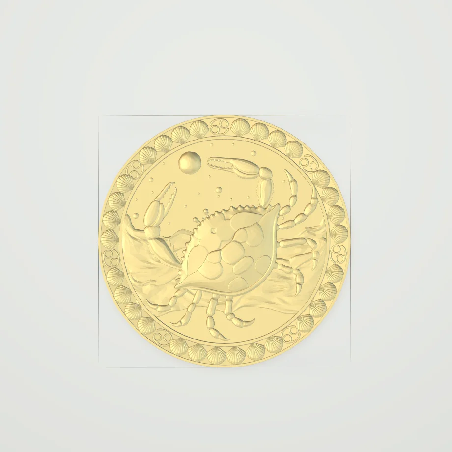 Зодиак раки знак рельеф STL формат ЧПУ резьба Aspire ArtCAM Type3 Краб Дизайн 3D