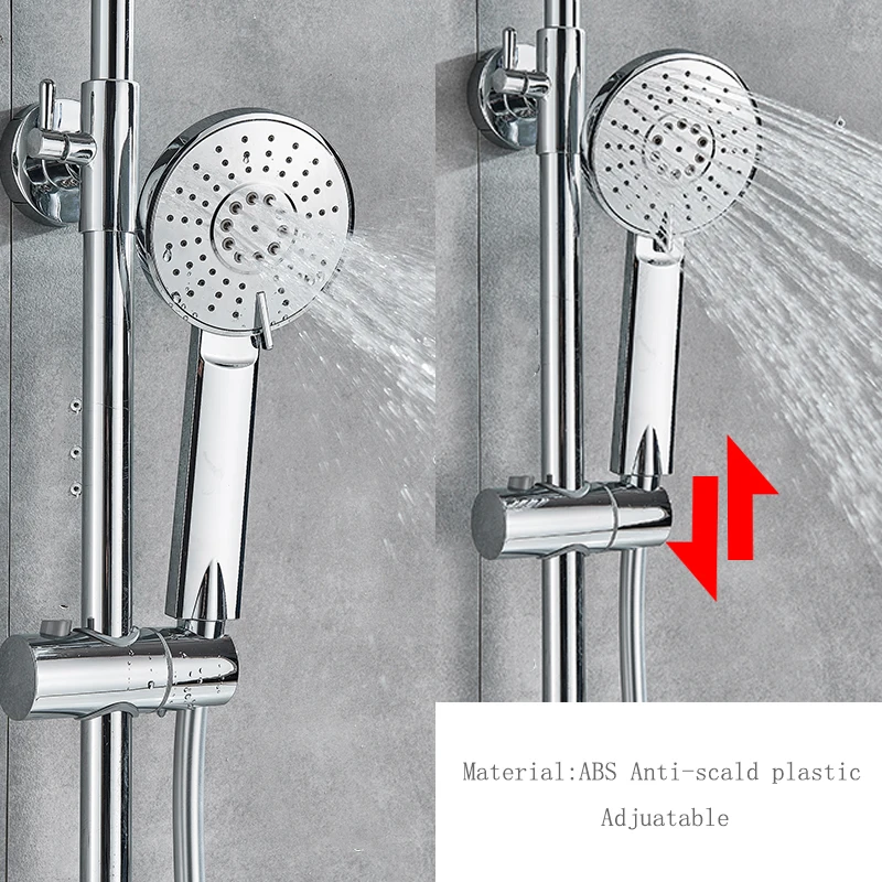 Хромированный настенный термостатический смеситель для душа горячей и холодной