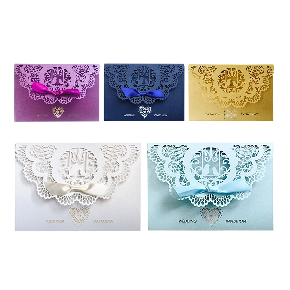 Быстрая доставка 10 шт. элегантные свадебные пригласительные открытки с лазерной