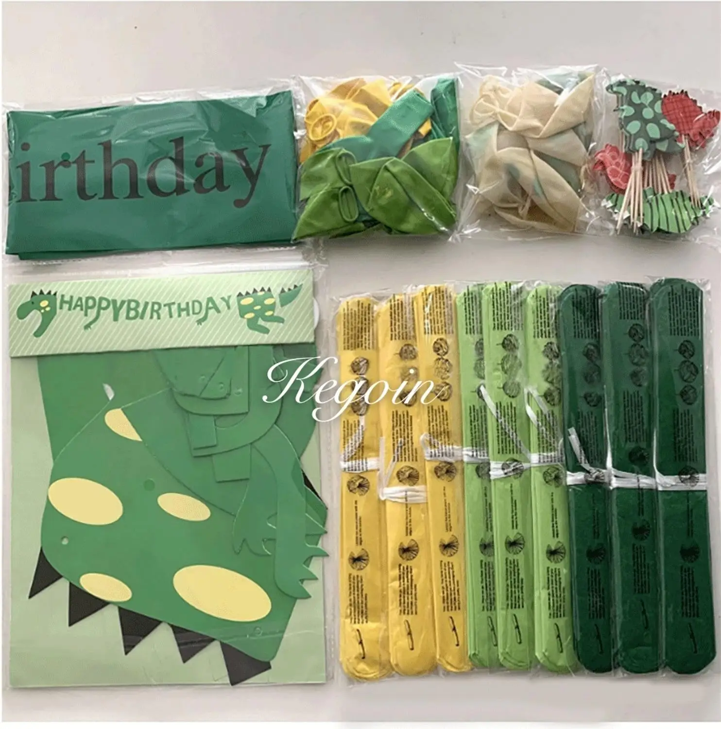 

Party Decoration for Birthday Green yellow Dinosaur Theme paper ball ballon Boy favor Kids Children Party Supplies