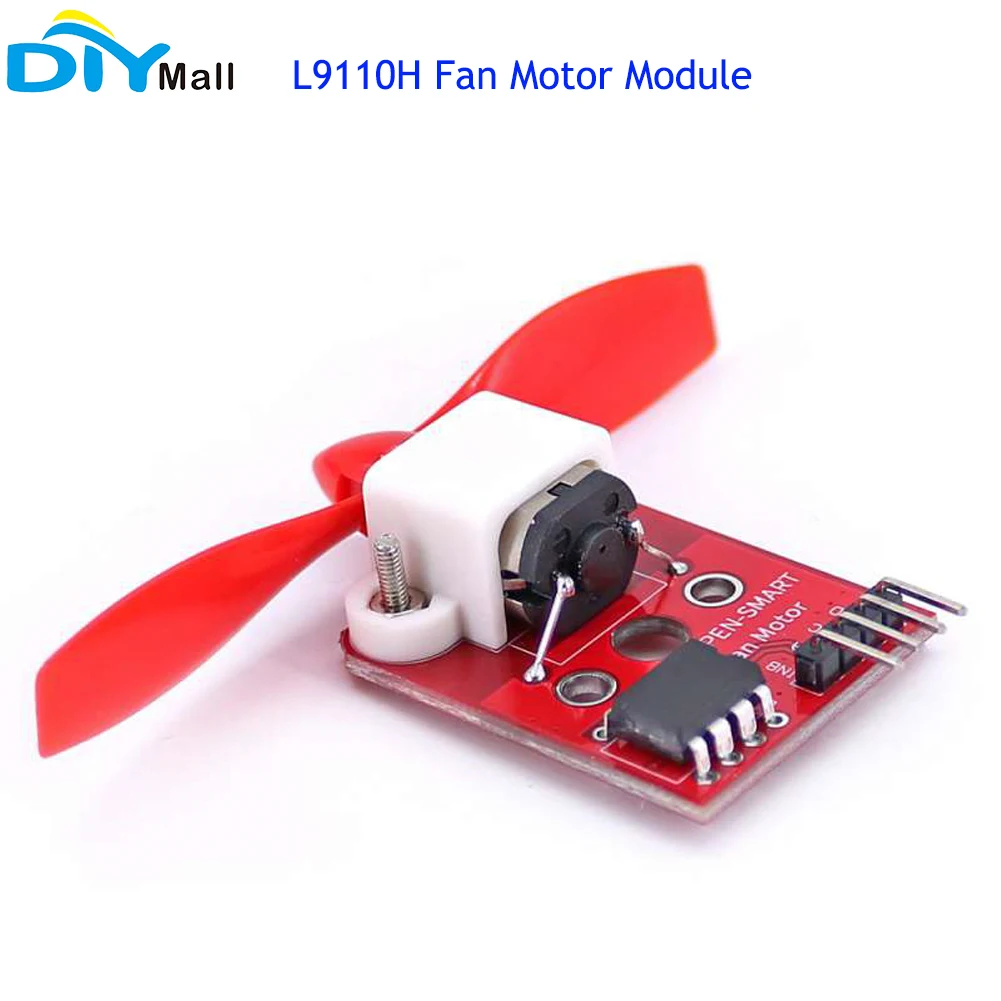 

OPEN-SMART 5V 3.3V L9110H Fan Motor Module Onboard Filtering Tantalum Capacitor For Arduino DIY Fan Propeller Robot Project
