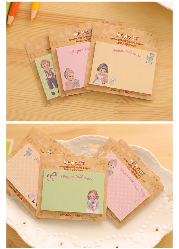 60 pcs/Lot Paper doll mate sticker Decorative paper Memo pad Post sticky notes cute stationery material School supplies FM651 |