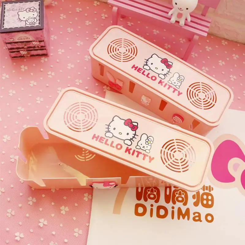 

TAKARA TOMY Hello Kitty Милая мультяшная шкатулка для подключения проводов зарядная коробка для хранения штепсельный органайзер для кабеля