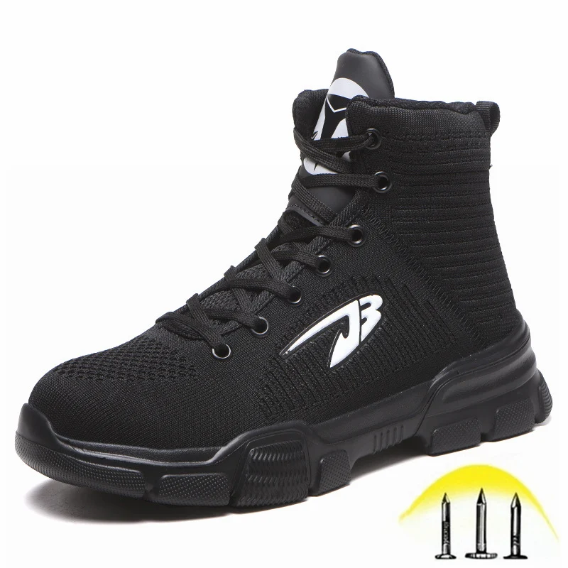 

Men Work Shoes Safety Boots Anti-smashing Puncture-Proof Steel Toe Cap Work Boots Winter Plush Warm Indestructible Working Shoes