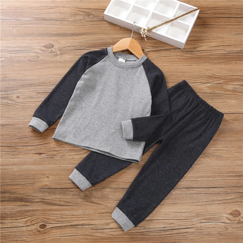 

2020 Spring Autumn Girls Pajamas Suit Kids Pyjamas Sets Baby Boy Clothes Cotton Baby Pijamas Children Homewear Bottoming Clothes