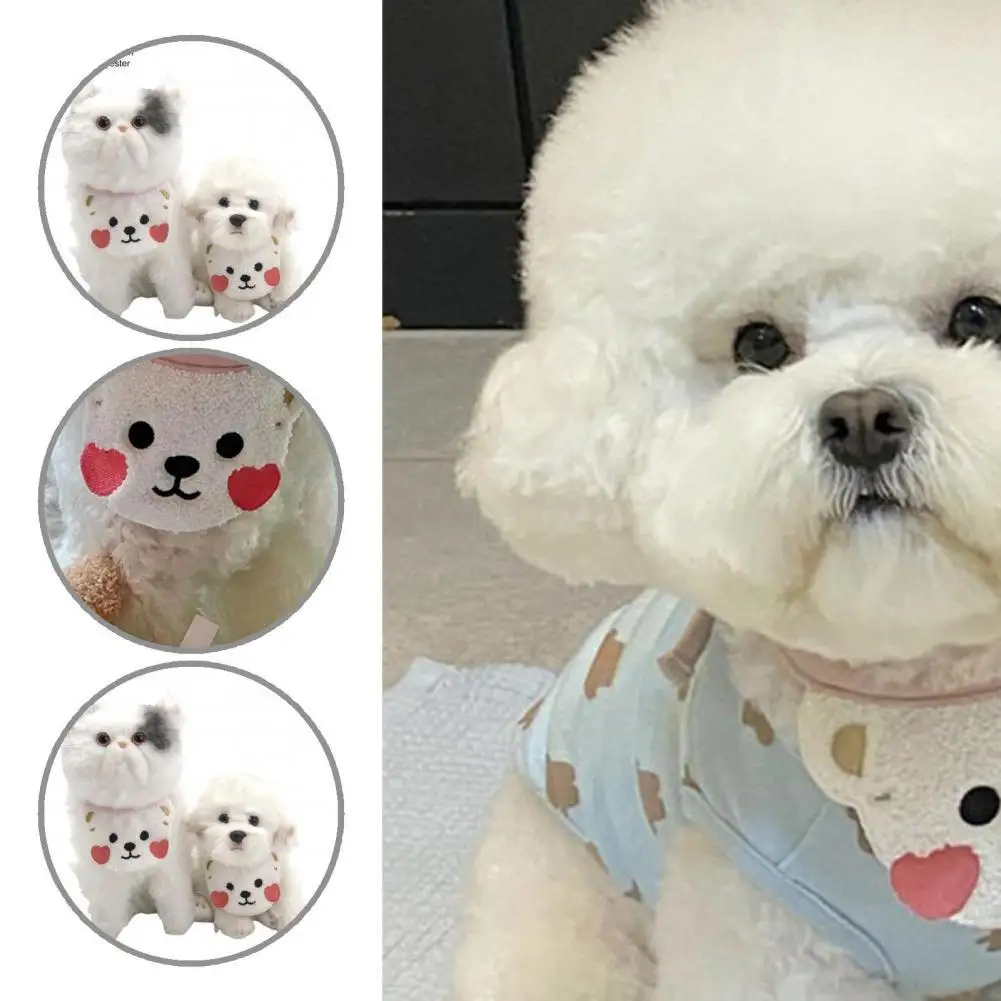 

Polyester Beautiful Dogs Cats Bib Scarf Non-irritation Pet Neckerchief Washable for Photo Shoot