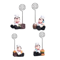 place card holder 3d chef figurine table number stand name photo clip ornaments