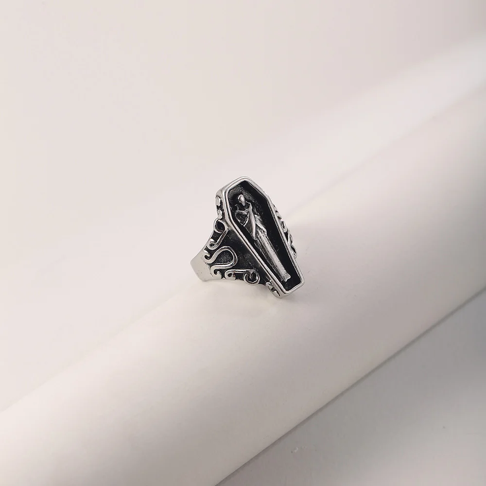 Мужское винтажное серебряное молитвенное кольцо в стиле панк для женщин |