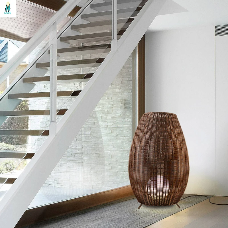 Напольная Лампа из натурального ротанга Азиатский комнатный светильник для