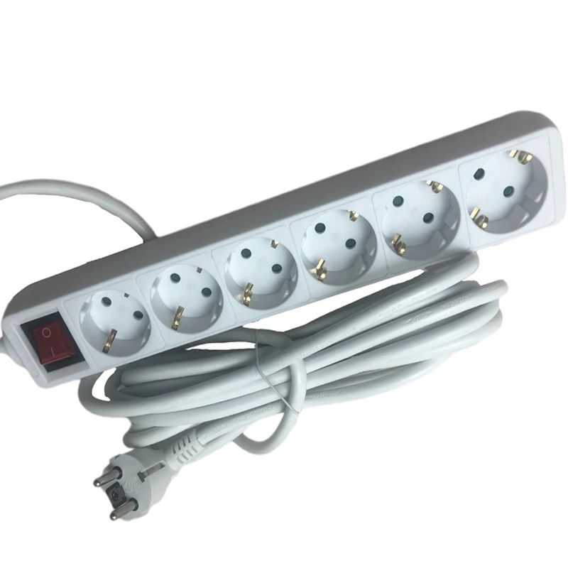 2 штырьковых разъема EU RUS 6 выходов переменного тока Европейская розетка 5 м
