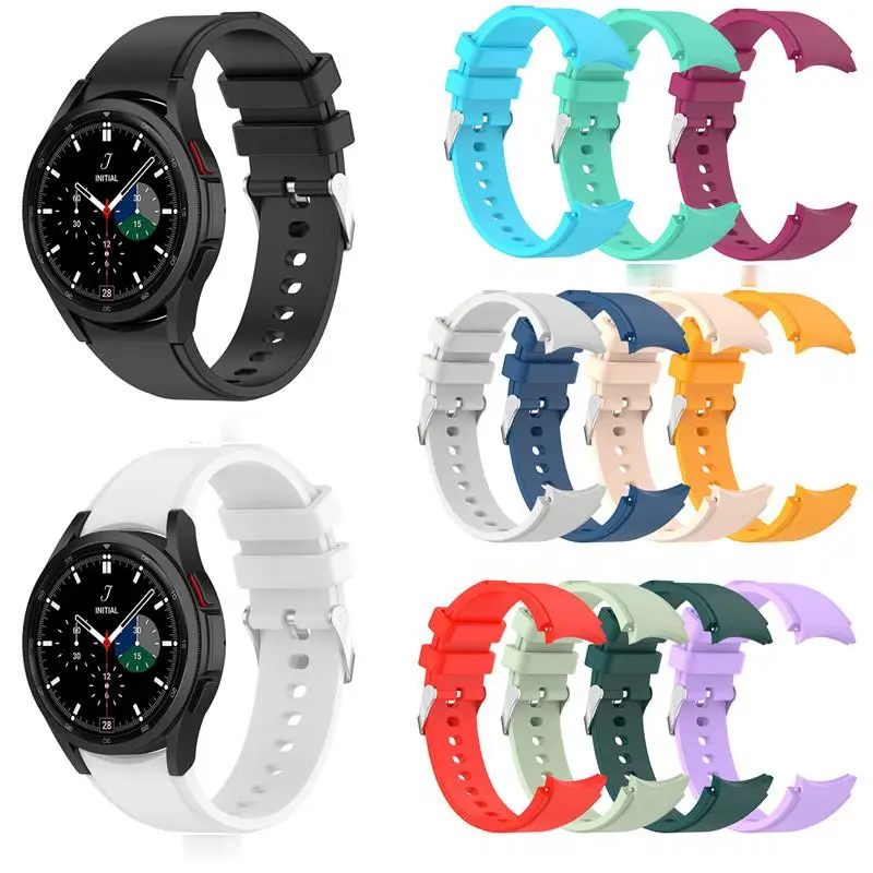 

Ремешок силиконовый для Samsung Watch 4 44 мм 40 мм, браслет для смарт-часов, браслет для Samsung Galaxy Watch 4 Classic 42 мм 46 мм, 20 мм