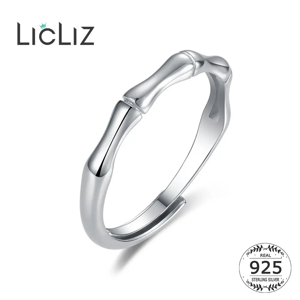 Новинка 925 регулируемое Открытое кольцо-манжета LicLiz серебряные ювелирные