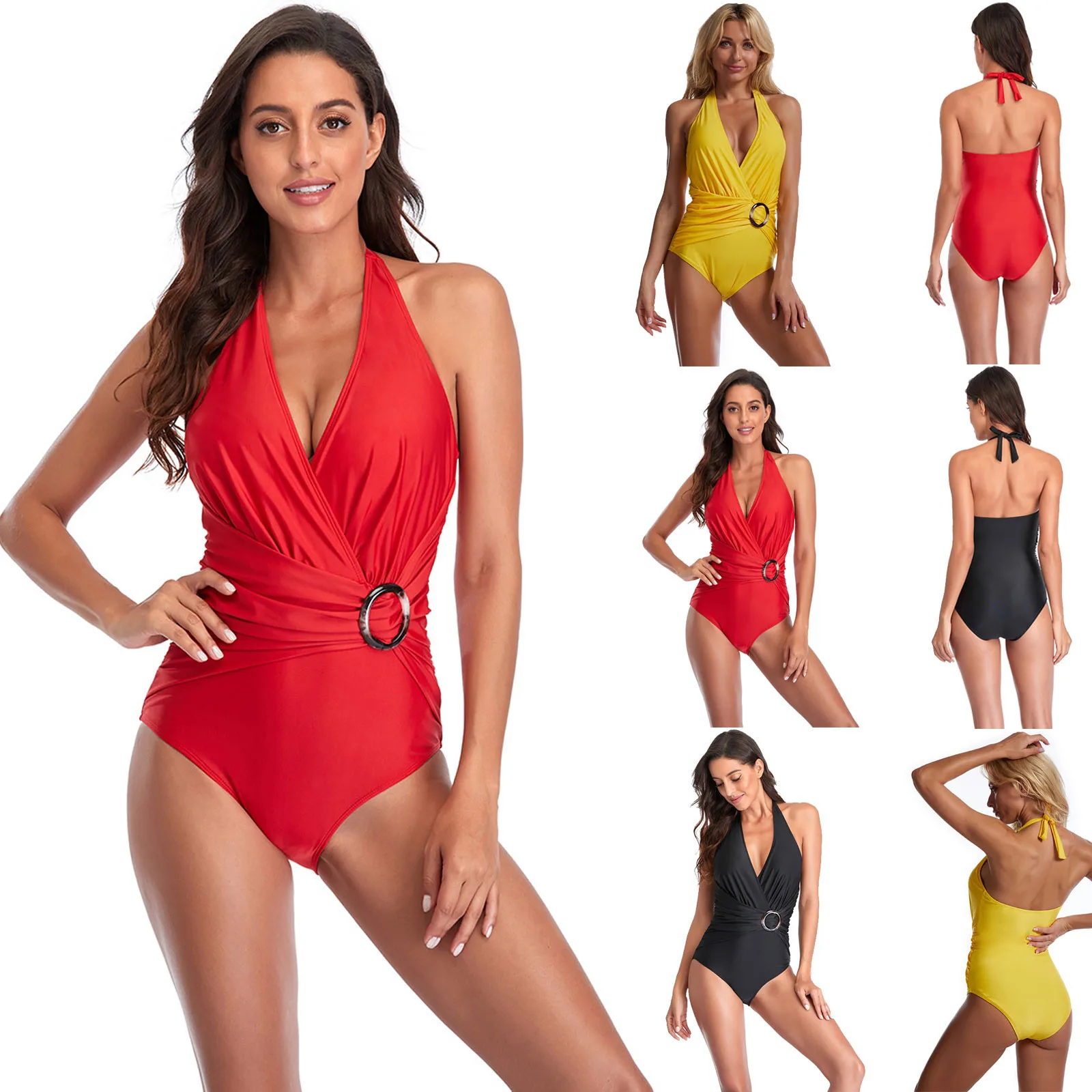 

Women's Bikini Sexy One-Piece Stripe Print Swimsuit Bikini Swimming Beachwear Women's Swimwear 2021 stroje kapielowe damskie