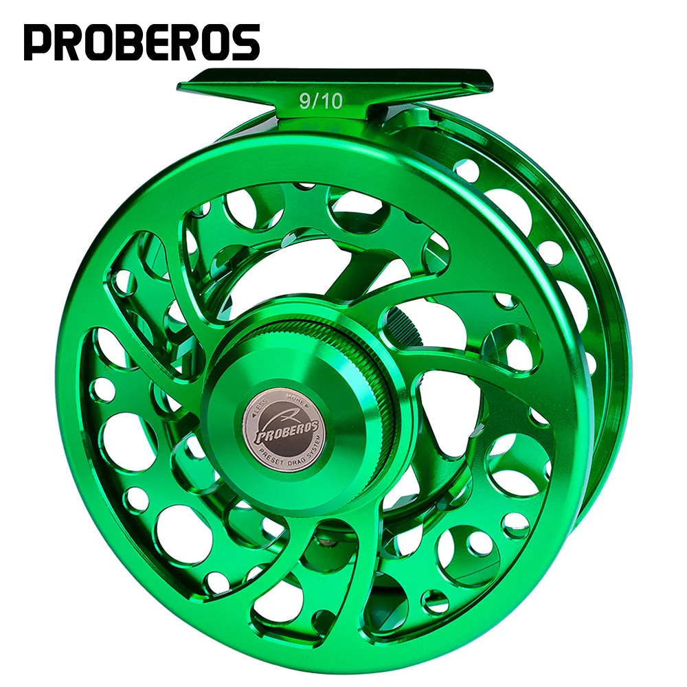 

PROBEROS Fly Fishing Wheel 5/7 7/9 9/10 WT Fly Wheel CNC Machine Cut Large Arbor Die Casting Aluminum Fly Reel Fishing Tackle