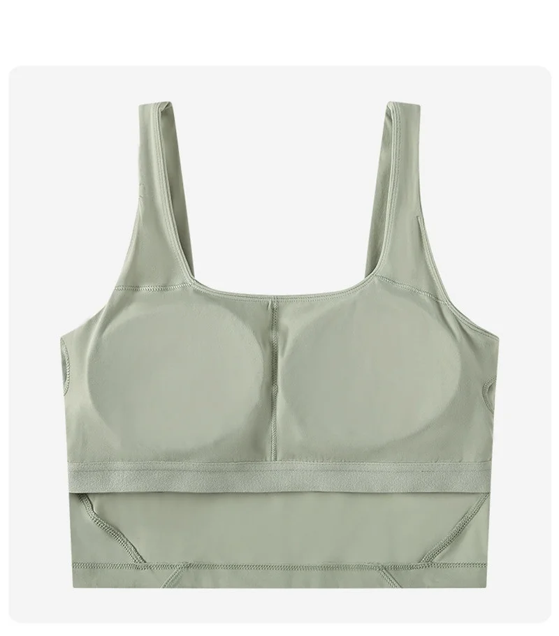 Women Sports Tank Sexy Crop Top Fitness Bra Gym Run High-quality Yoga Vest Shockproof With Chest Pad Push Up Underwear Clothing