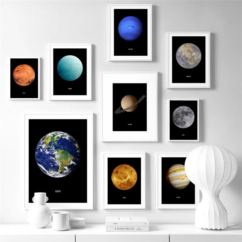 

Canvas Painting Anime Esthetic Scandinavian Wall Art Nordic Wall Pictures Poster Prints for Living Room Decor Earth Multi Planet