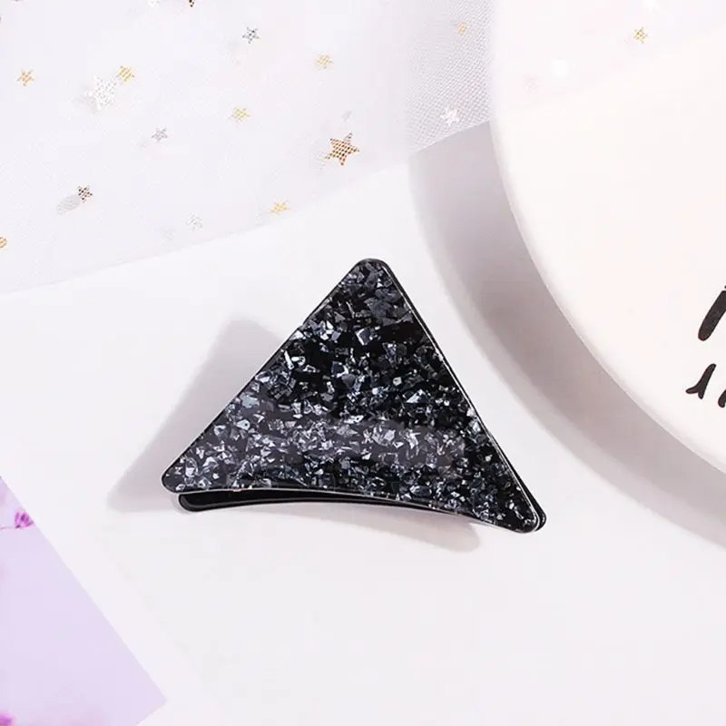 

Japanese Women Triangle Acetate Hair Claw Glitter Sequins Alloy Teeth Ponytail Banana Clip Party Styling Large Spring Barrette