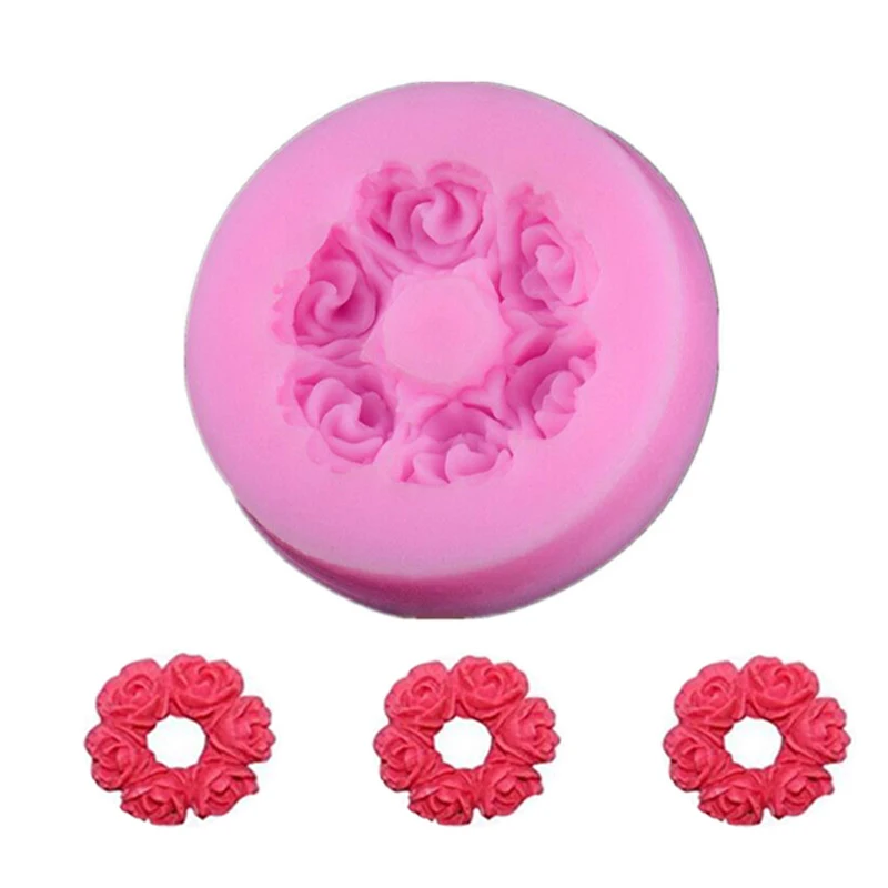 1 шт. силиконовая форма гирлянды в форме розы для мыла кекса помадки выпечки чехлы