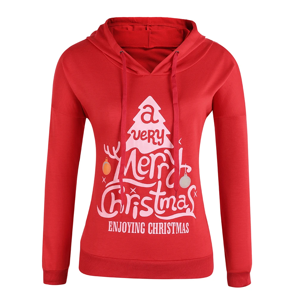 Fadzeco осенне-зимняя женская толстовка Рождественский свитер толстовки с длинным