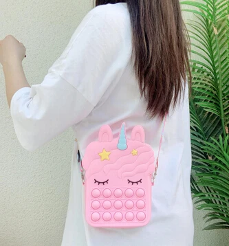 Кошелек Kawaii Popits сумка через плечо игрушки-фиджеты Поппи радуга простой кошелек