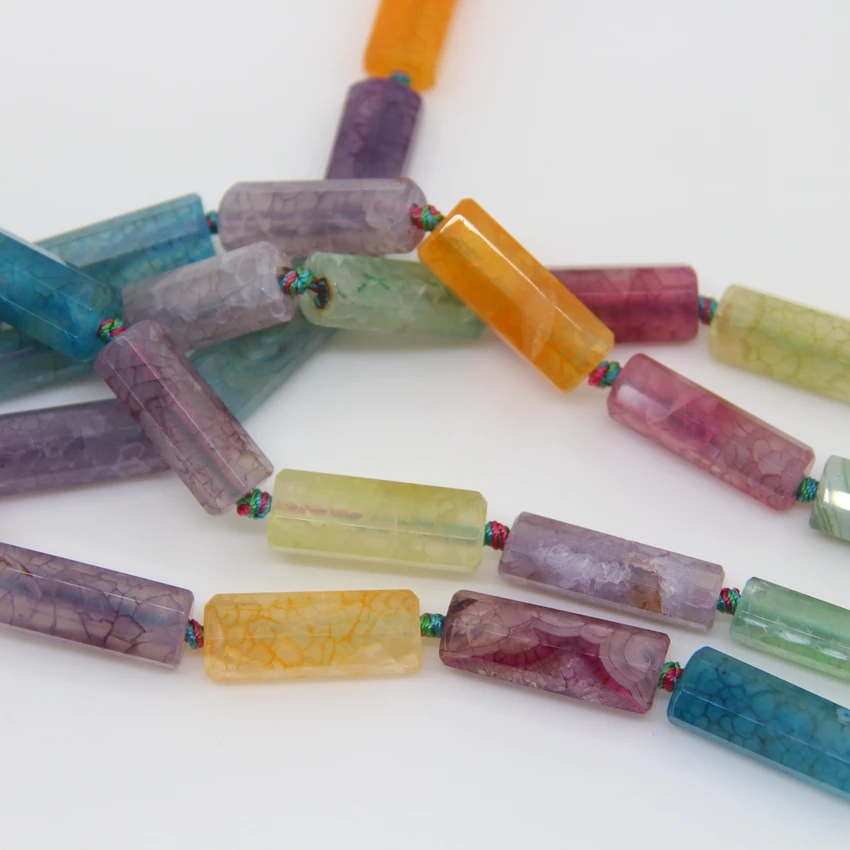 Ограненная трубка из натурального агата смешанные цвета вены дракона Самородка