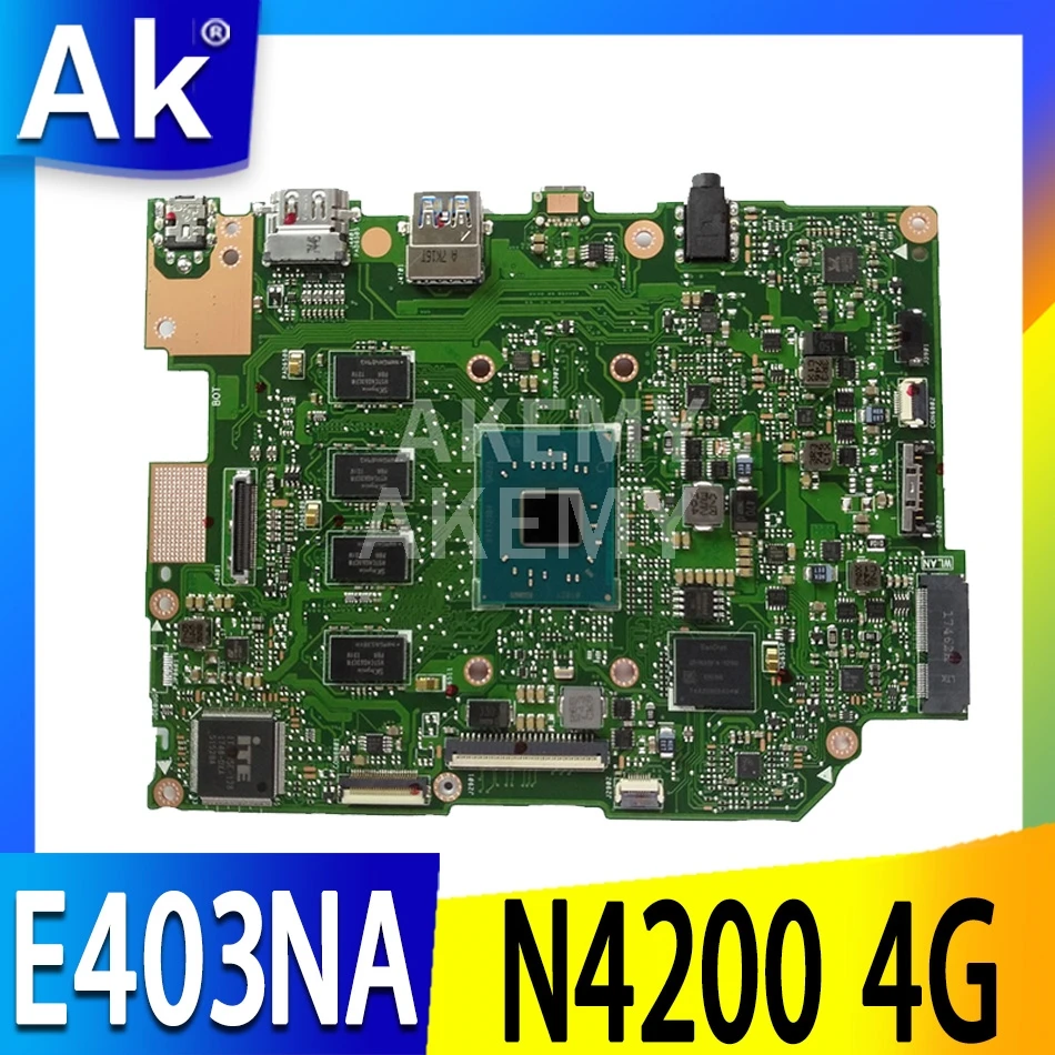

E403NA Motherboard For ASUS E403NA E403N Laptop Motherboard N4200 CPU 4G RAM EMMC_32G Original Integrated Test Motherboard