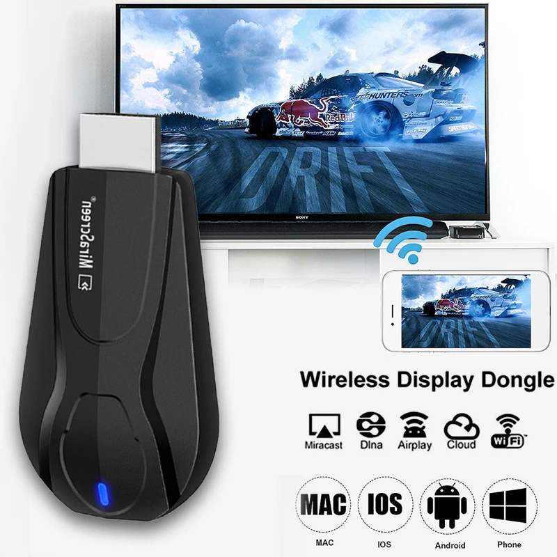 Mirascreen K11 1080P HD беспроводной HDMI совместимый ТВ Стик Miracast AnyCast Airplay приемник 2 4G Wifi