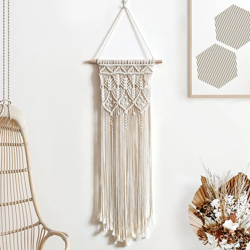 

1Pc Woven Tapestry 100*30cm Moon Macrame Wall Hanging Tapestry Woven Nursery Craft Tassel Gift 100% Brand New And High Quality
