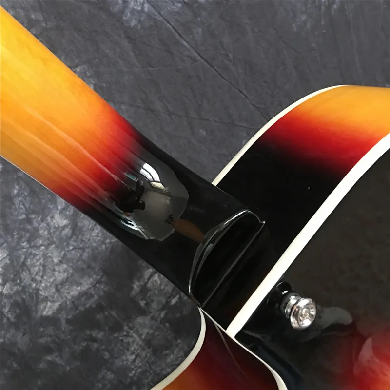 

Wholesale new product F-hole semi-hollow 3TS jazz folk electric guitar jazz guitar, top quality