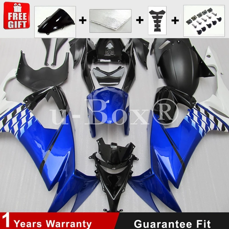 

Новый комплект обтекателей из АБС-пластика, подходит для Kawasaki Ninja ZX-10R 2008 2009 2010 08 09 10, кузов голубого и белого цвета на заказ