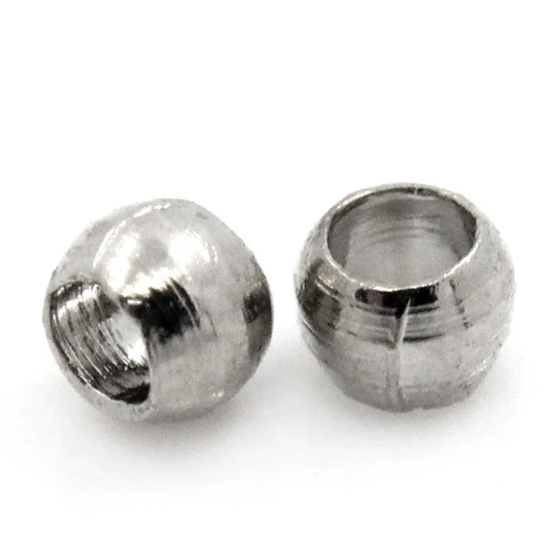 DoreenBeads медный обжимной бисер круглый серебряный цвет 1 мм 5 диаметр 250 штук Горячая