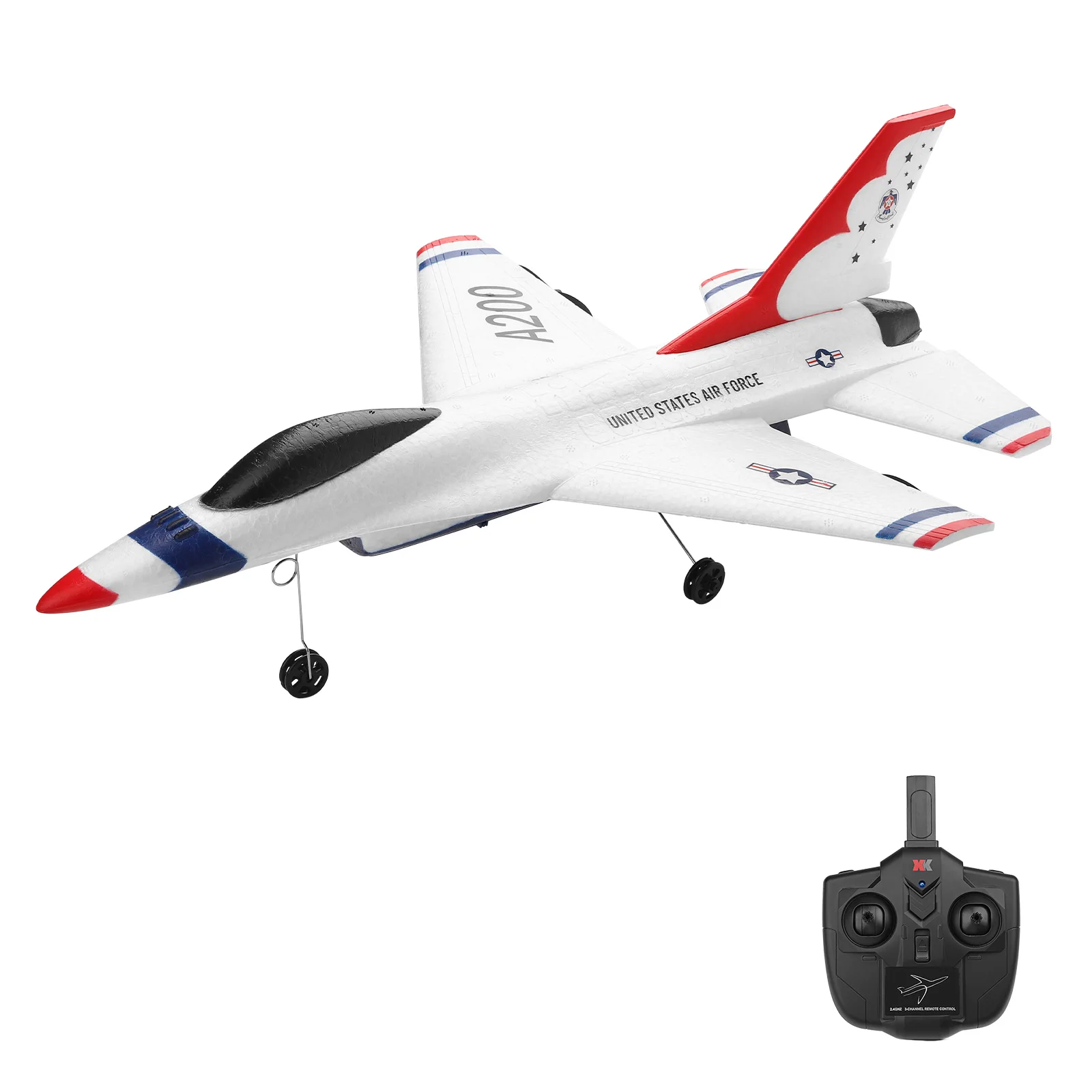 

Wltoys XK A200 F-16B RC Airplane 2.4GHz 2CH RC Plane 15mins Flying Time Flight Toys for Kids Boys