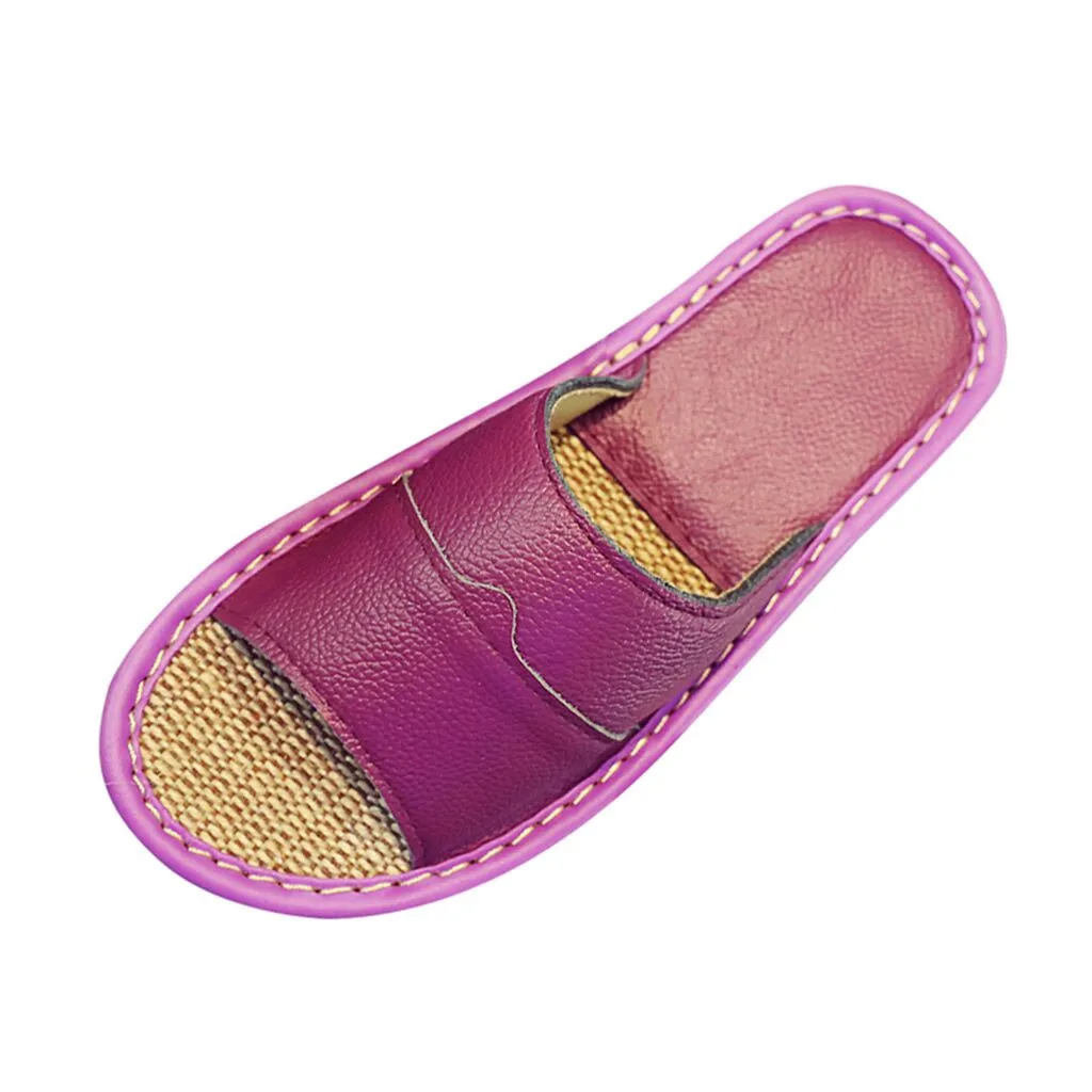 Тапочки женские домашние с открытым носком летние сандалии в ретро стиле Дамская