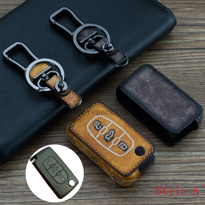 Doodle в старинном стиле из дерева зерна натуральной кожи + брелок для автомобильных