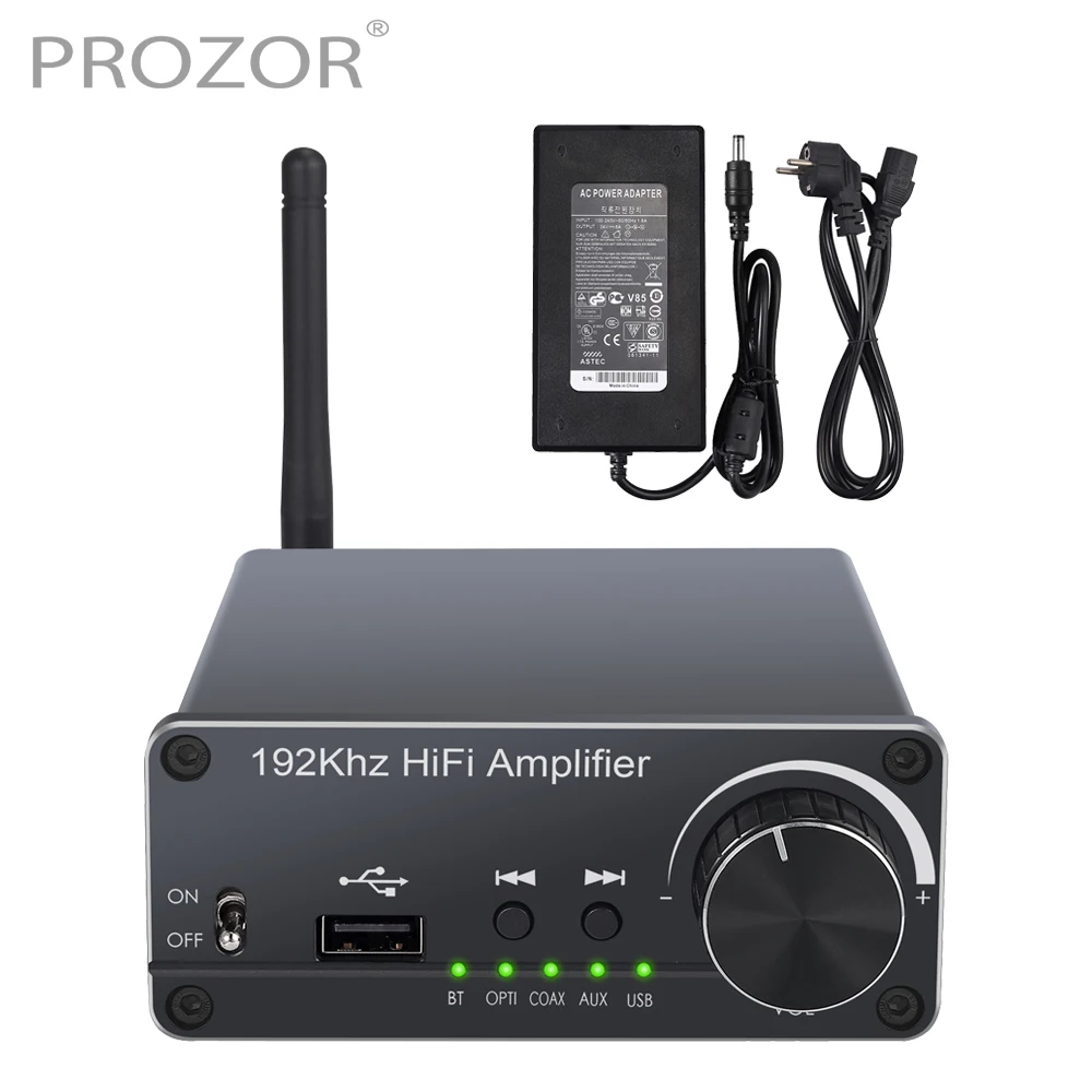 

192 кГц Bluetooth-совместимый HiFi стерео аудио усилитель DAC оптический коаксиальный USB в аналоговый преобразователь 100 Вт + 100 Вт цифровой усилитель ...