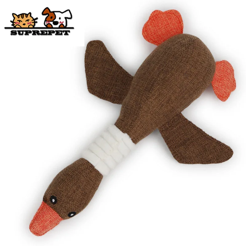 Brown SUPREPET игрушка для собак дикие гусиные игрушки для кусания и жевания пищалка игрушка плюшевый утка игрушка Взаимодействие игрушки Кот игрушка звук игрушки товары для собак - Цвет: Brown