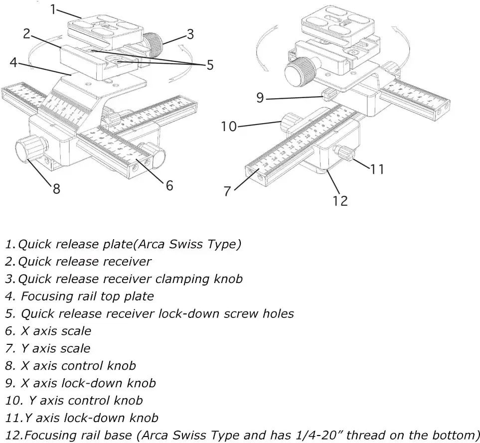 Макро Фокусировочный рельсовый ползунок для цифровой однообъективной